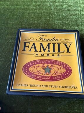 Ceramic Game Tray - Yellow and Navy